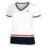 Elisabeth T-shirt Femmes-Blanc,Bleu Foncé