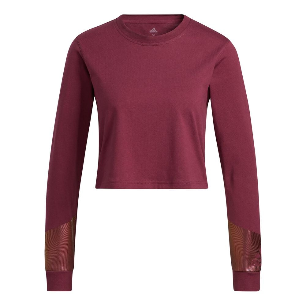 adidas HLDY Graphic Haut Manches Longues Femmes - Rouge Foncé