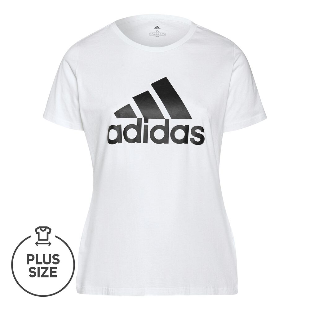 adidas Big Logo Plus Size T-shirt Femmes - Blanc , Noir