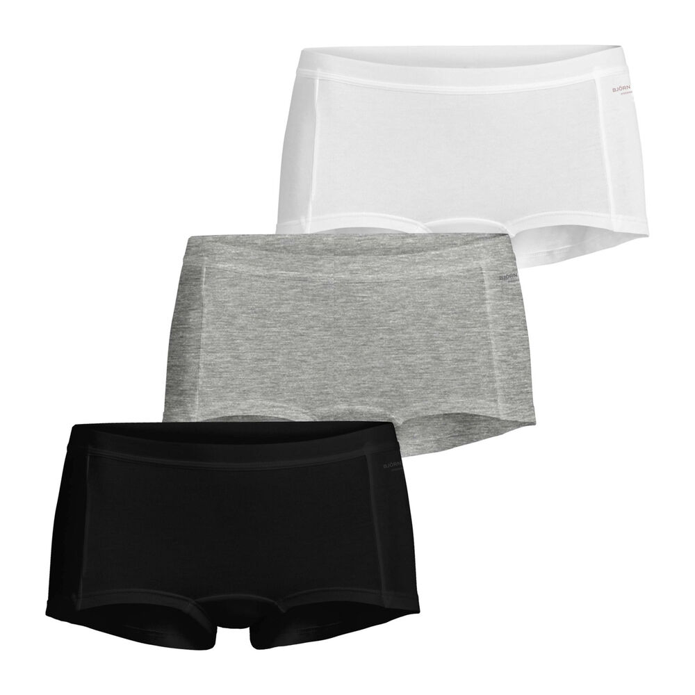 Björn Borg Solid Mia Shorts Panty Pack De 3 Femmes - Blanc , Noir