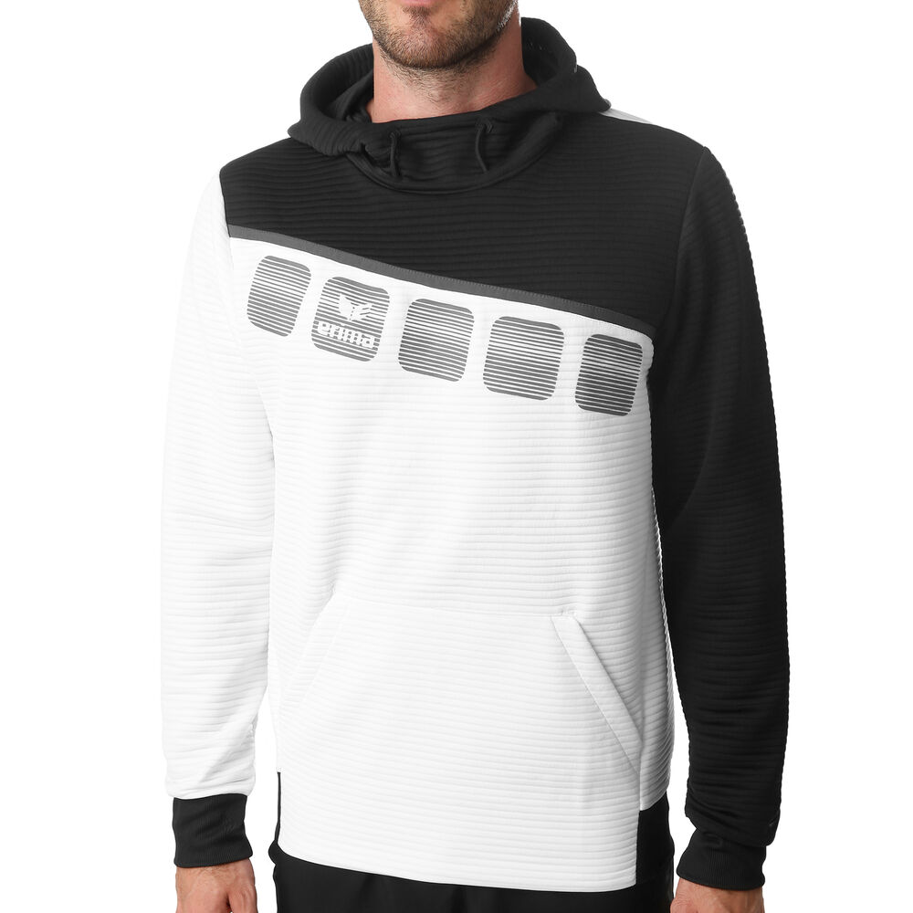 Erima 5-C Sweat à Capuche Hommes - Blanc , Noir
