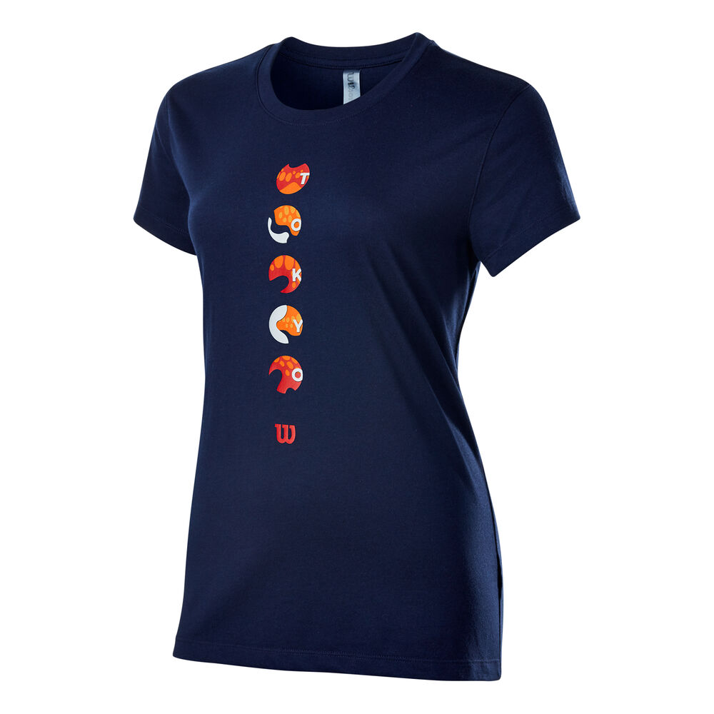 Wilson Tokyo Tech T-shirt Femmes - Bleu Foncé , Orange