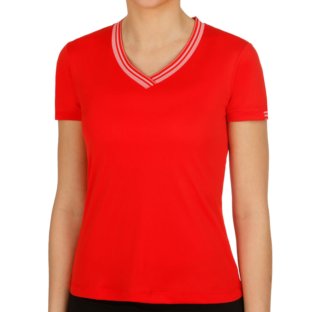 Wilson Team V-Neck T-shirt Femmes - Rouge , Blanc
