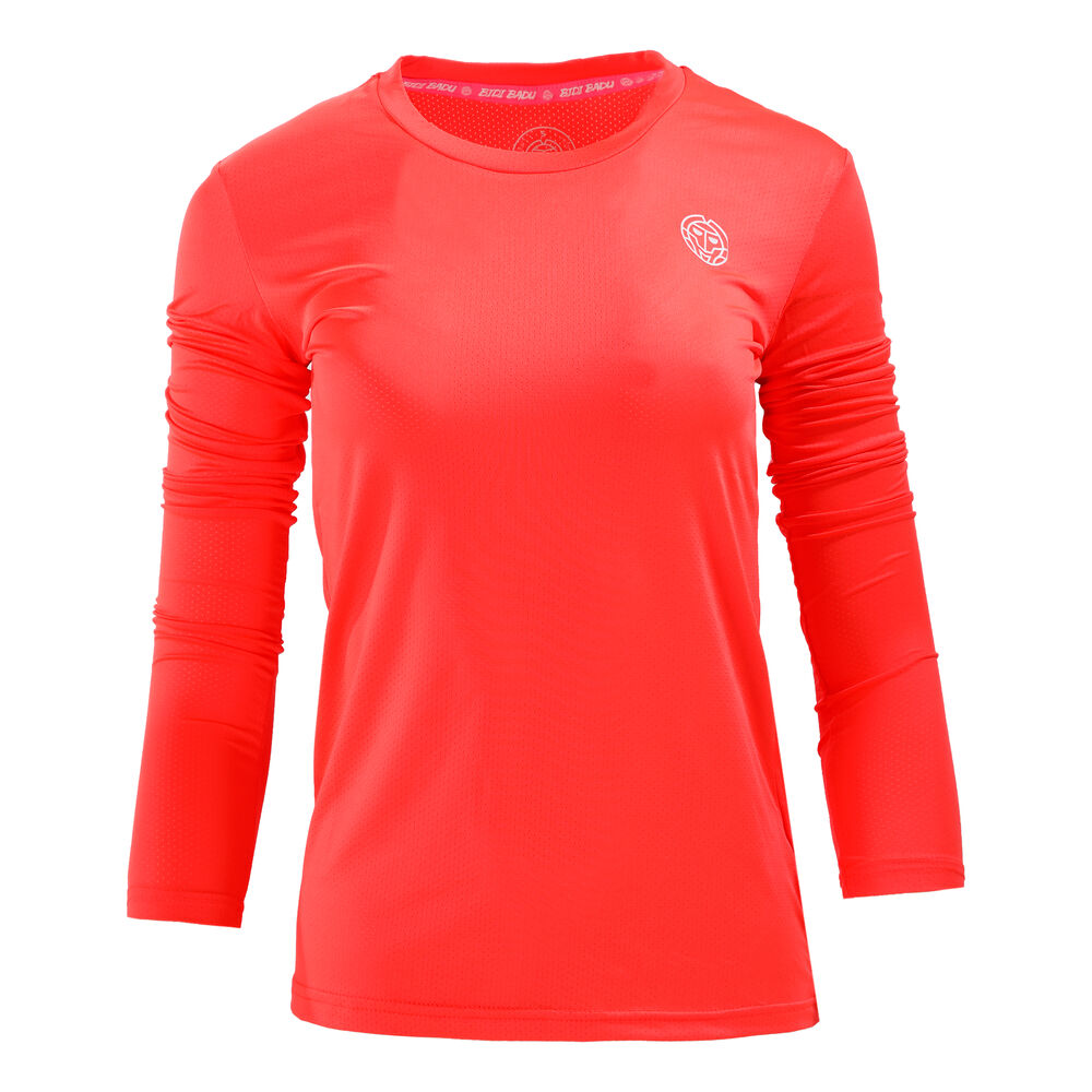 BIDI BADU Pia Tech Roundneck Haut Manches Longues Femmes - Corail , Blanc