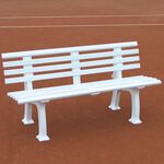 Équipement Court De Tennis Tegra Tennisplatzsitzbank mit Lehne, Länge 2,00 m, weiß