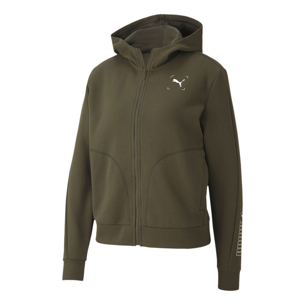 Puma Nu-tility Full-Zip Sweat À Capuche Femmes - Kaki, Blanc