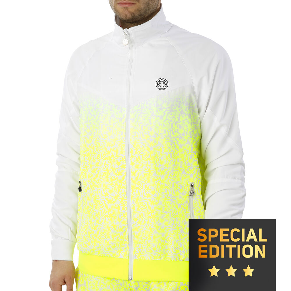 BIDI BADU Jabu Tech Veste De Survêtement Edition Spéciale Hommes - Blanc , Jaunes Fluo