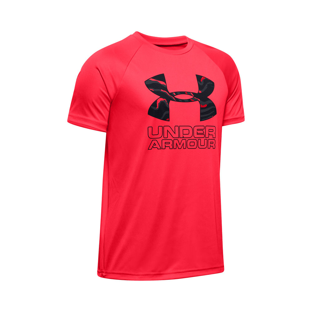 Under Armour Tech Hybrid Print Fill Logo T-shirt Garçons - Rouge Clair , Noir
