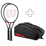 Lot De Raquettes Wilson 2x CLASH 100 PRO V3.0 FRM plus Schlägertasche