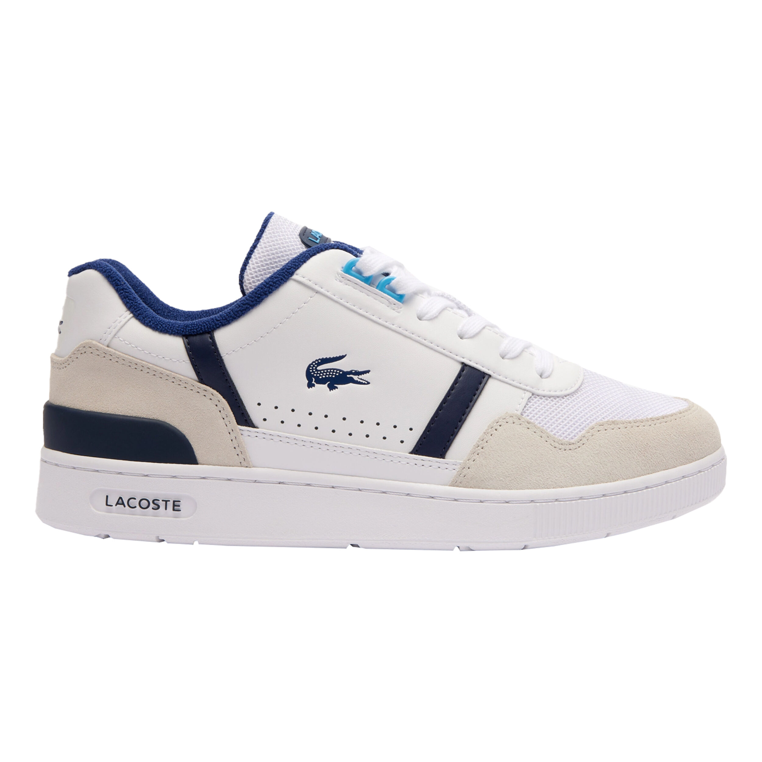 T Clip Baskets Hommes Blanc Bleu Fonce