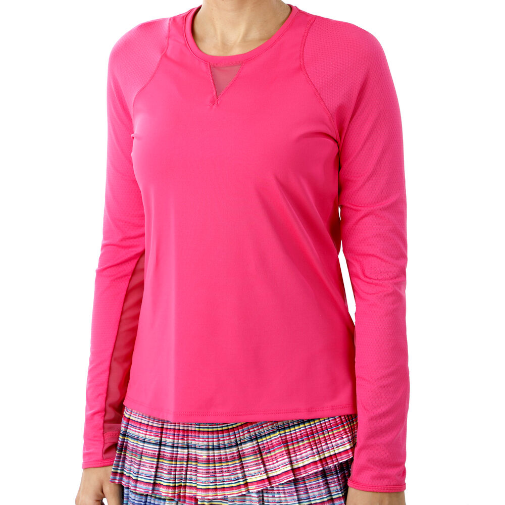 Lucky in Love High-Low Haut Manches Longues Femmes - Pink , Pink Fluo