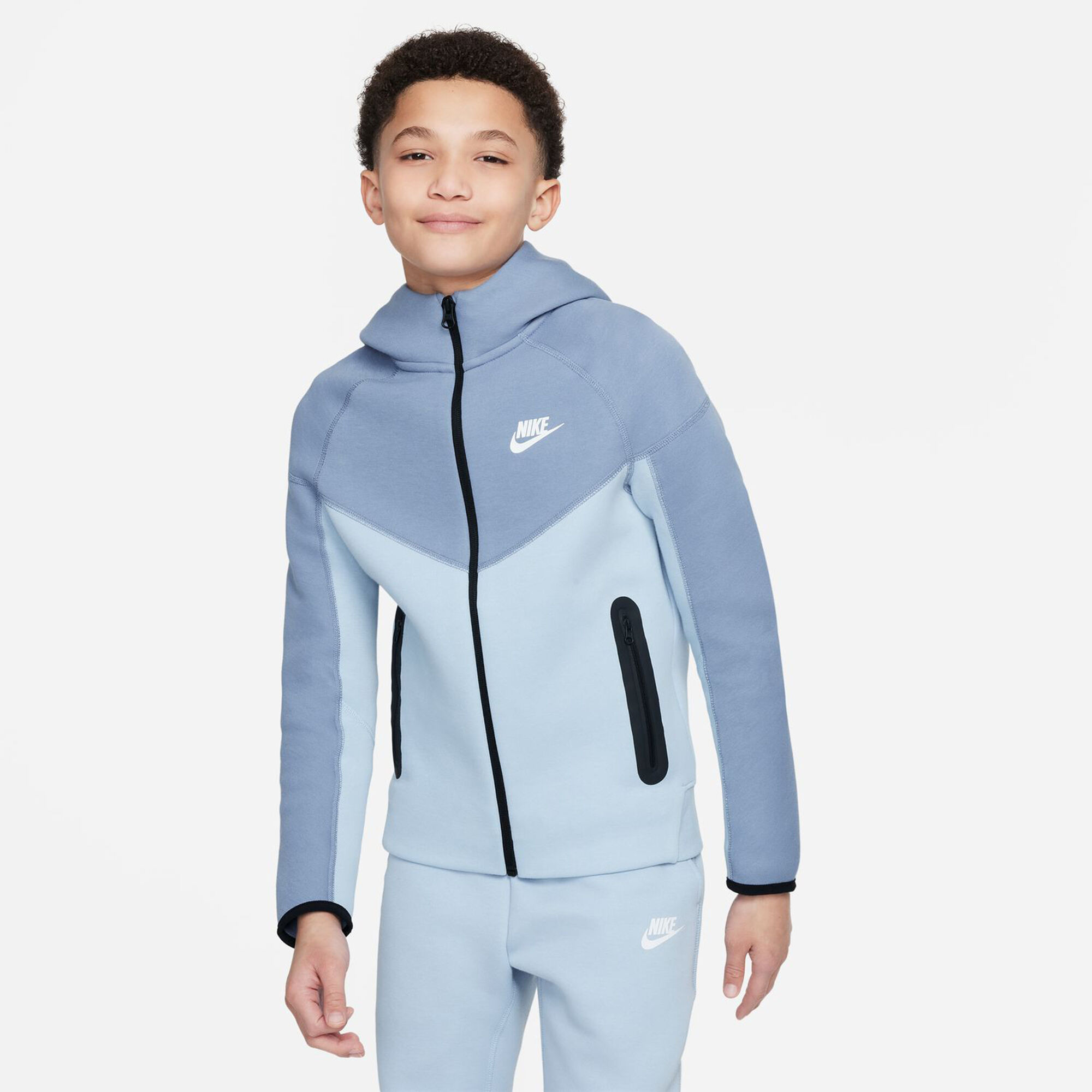 Nike Tech Fleece Full-Zip Gilet en coton Garçons bleu clair