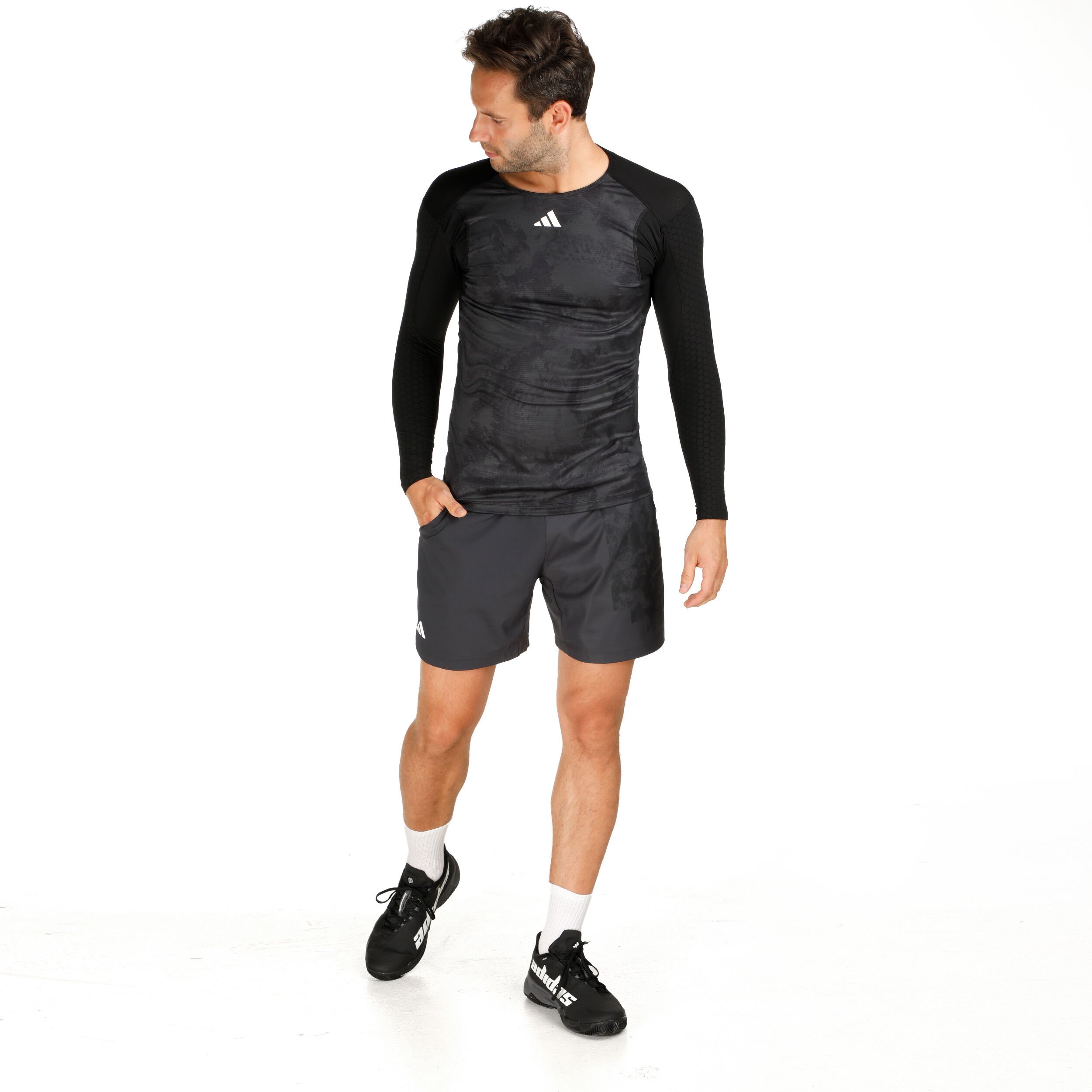 Buy adidas Paris Haut Manches Longues Hommes Gris Fonce Noir online Tennis Point FR