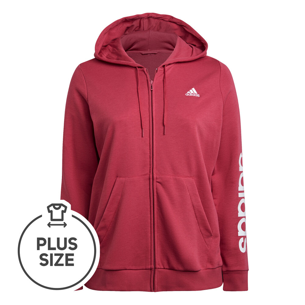 adidas Linear Plus Size Gilet En Coton Femmes - Berry, Blanc