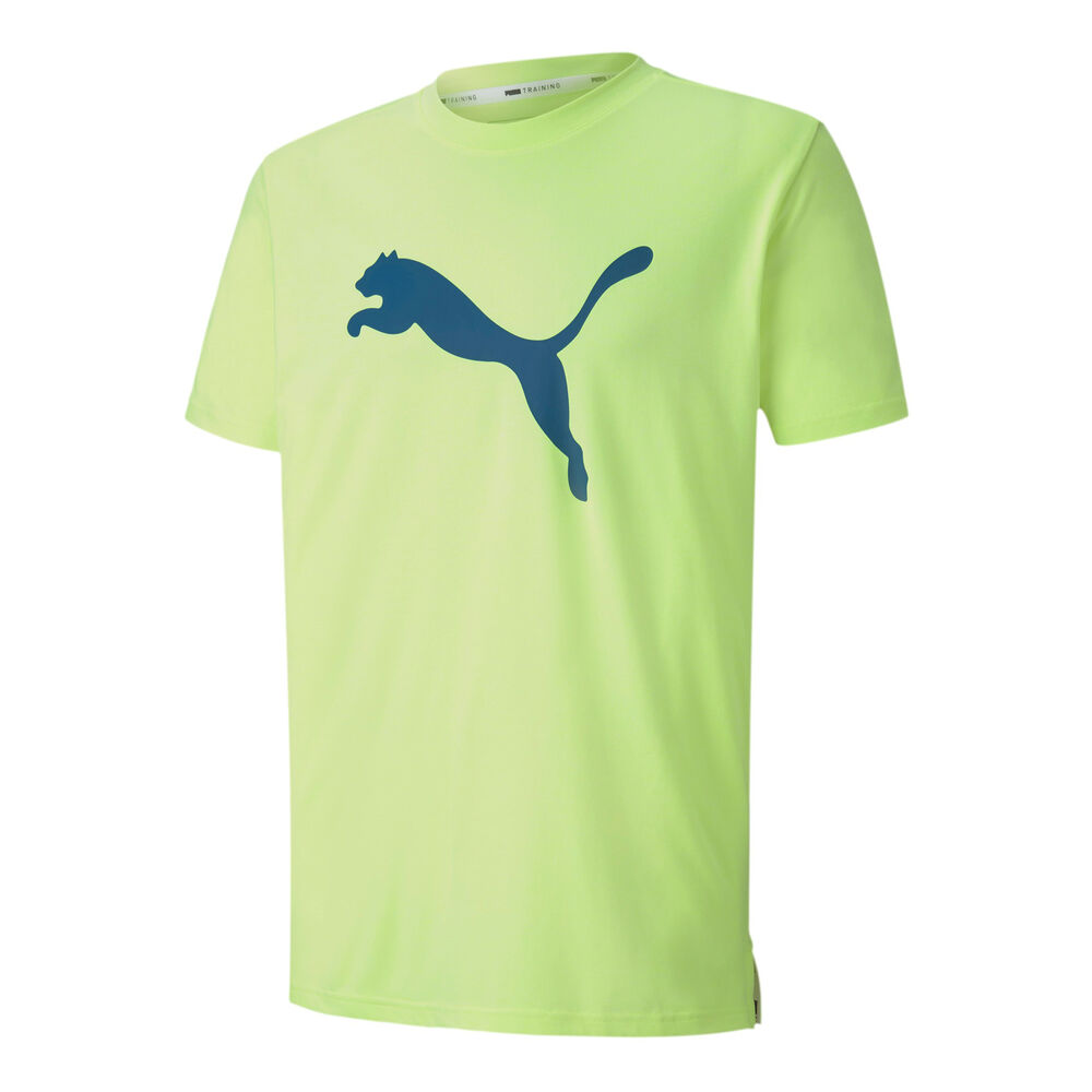 Puma Heather Cat T-shirt Hommes - Jaune Lemon, Bleu Petrol