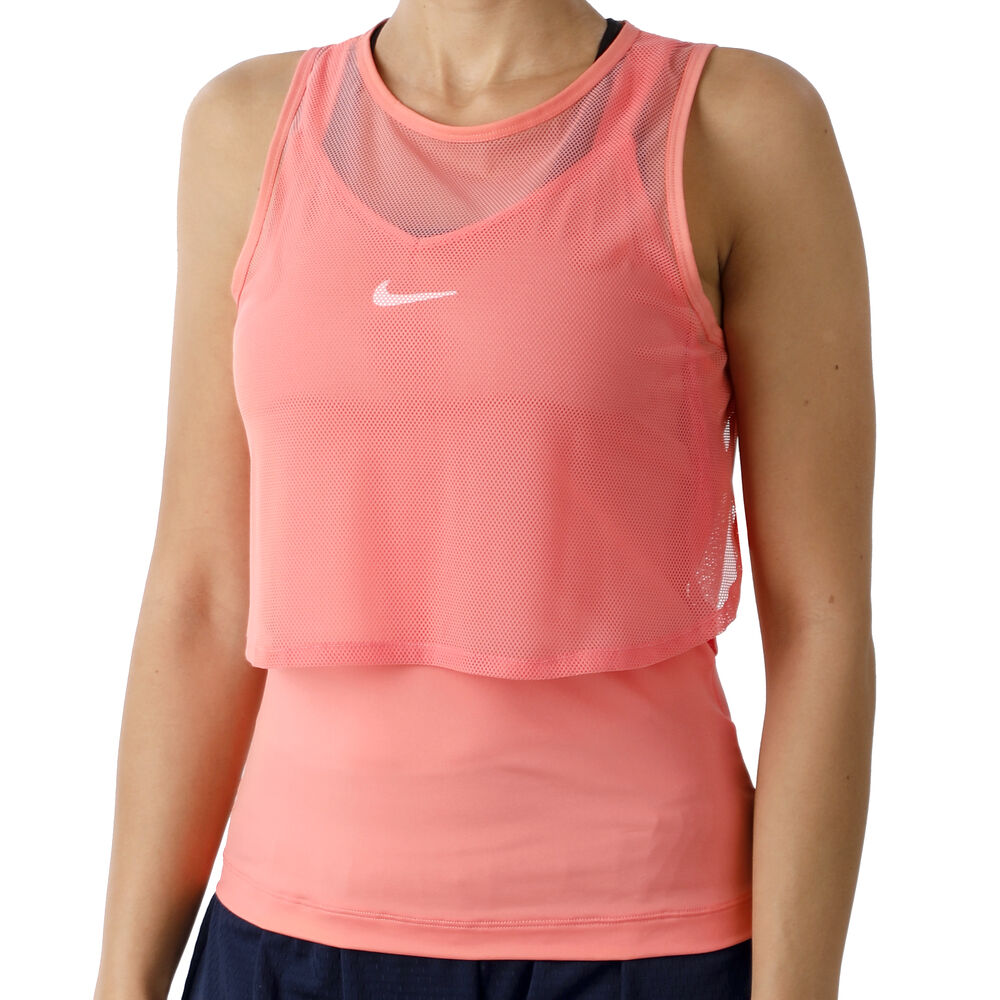 Nike Court Dri-Fit Débardeur Tank Top Femmes - Corail , Blanc