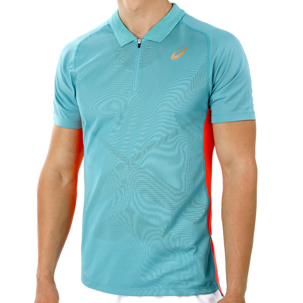 Asics Polo Hommes - Turquoise , Orange