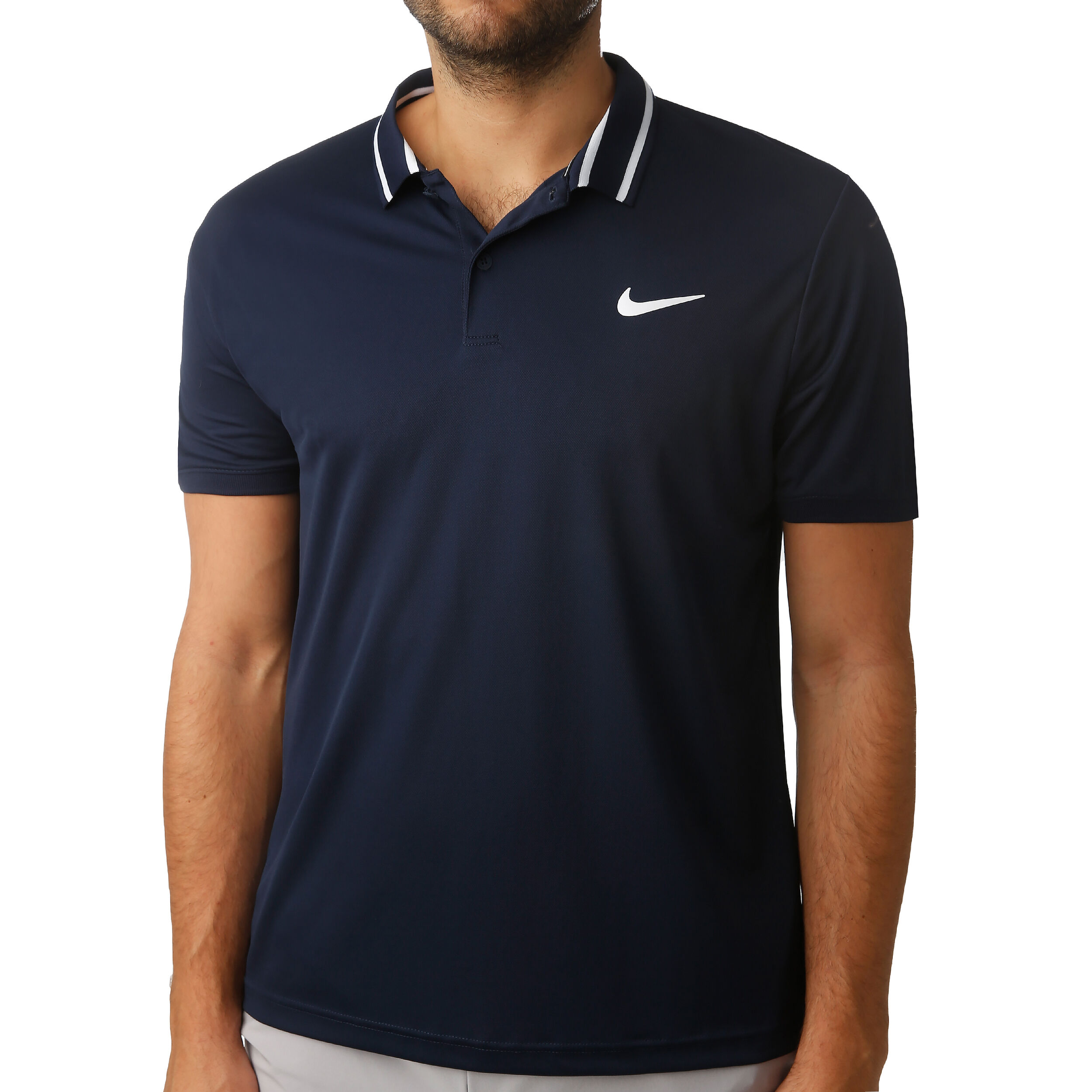 Buy Nike Court Dri Fit Polo Hommes Bleu Fonce Blanc online Tennis Point FR