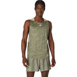 Vêtements ASICS ASICS Fujitrail Maillot De Course Hommes-Vert,Noir