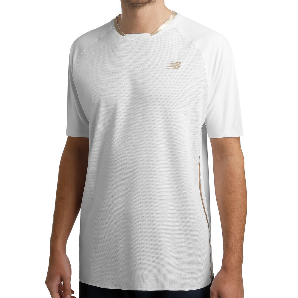 New Balance Tournament Movement T-shirt Hommes - Blanc , Or