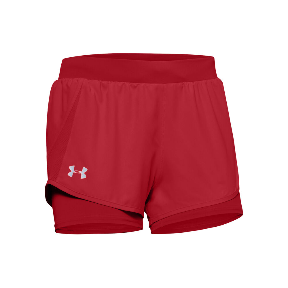 Under Armour Fly By 2.0 2in1 Shorts Femmes - Rouge , Argent