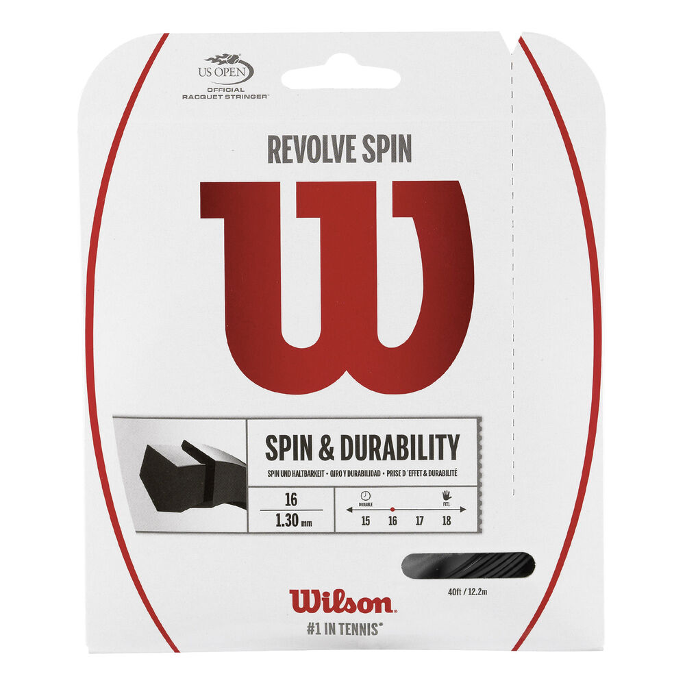 Wilson Revolve Spin Cordage En Garniture 12,2m - Noir