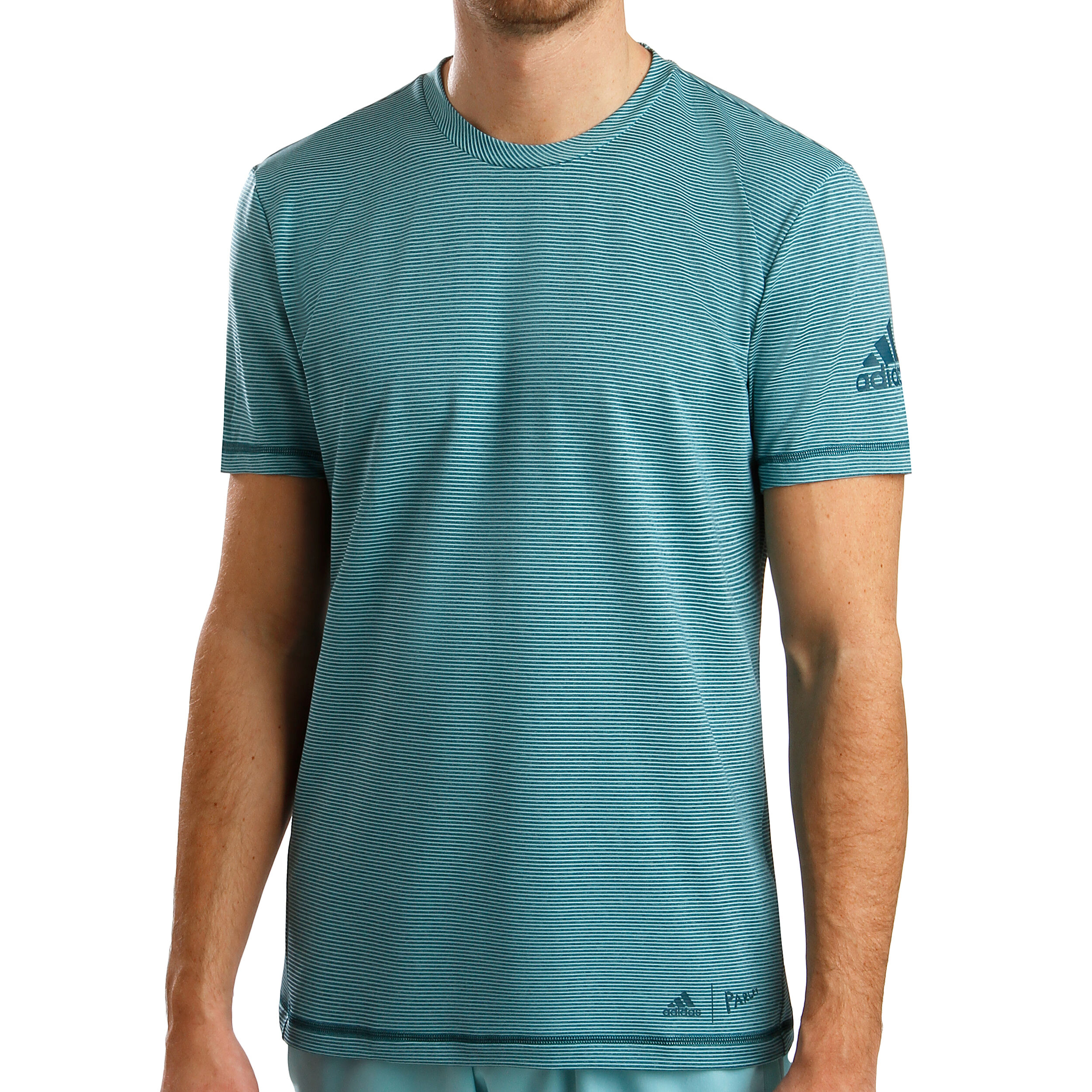 Buy adidas Parley Striped T shirt Hommes Mint Bleu Petrol online Tennis Point FR