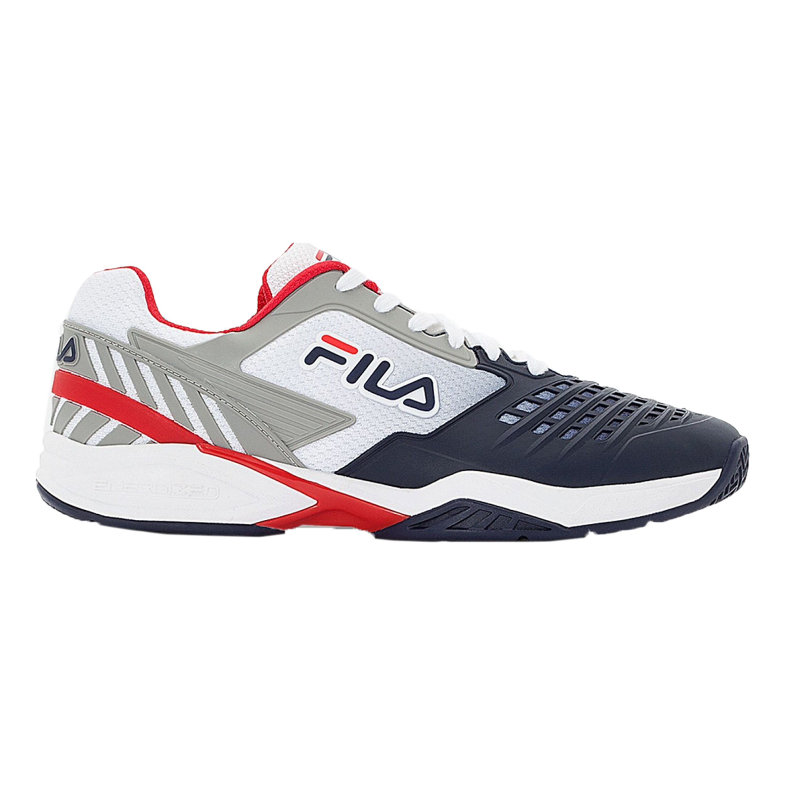 Buy Fila Axilus Chaussures Toutes Surfaces Hommes Bleu Fonce Rouge online Tennis Point FR