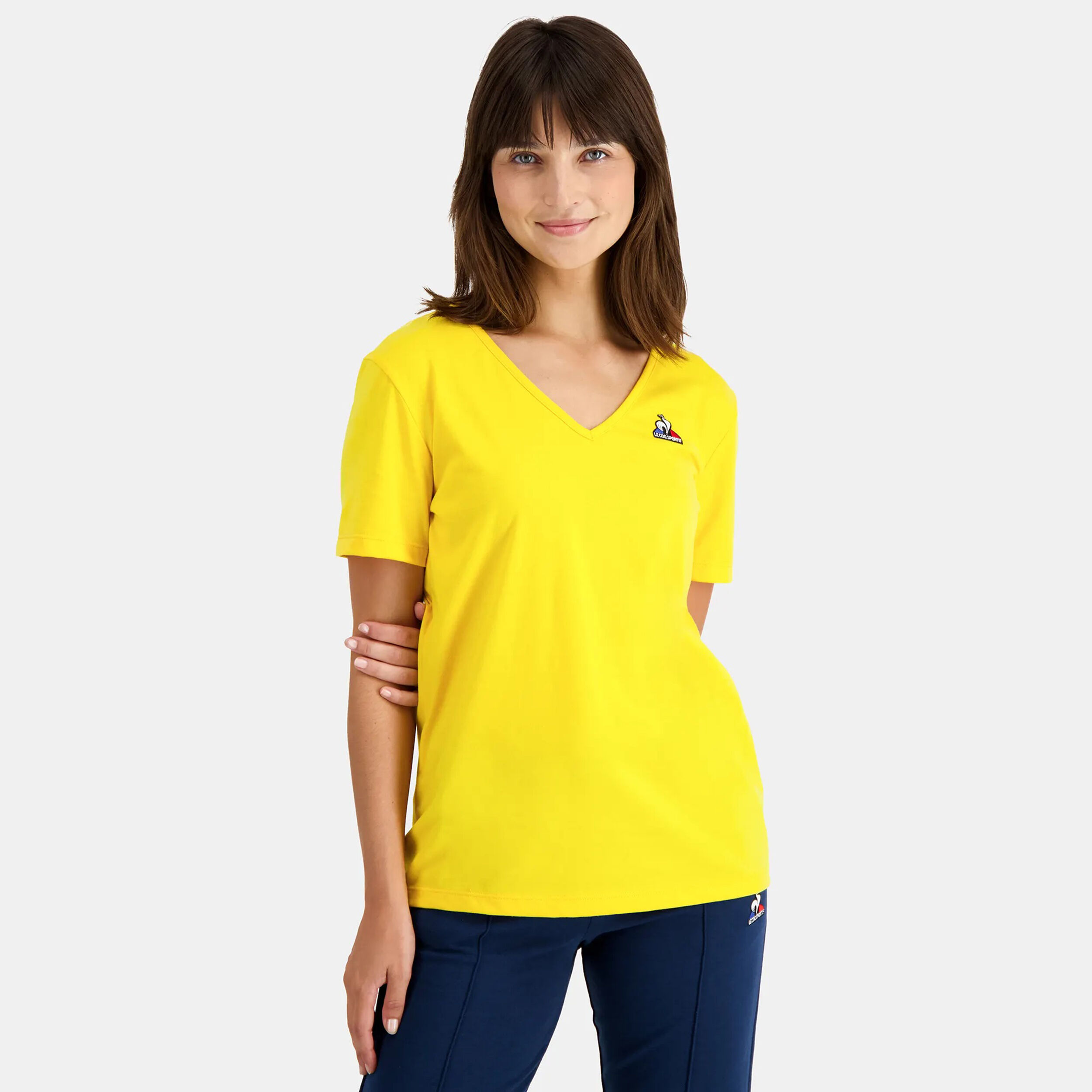 T shirt le coq sportif femme jaune best sale