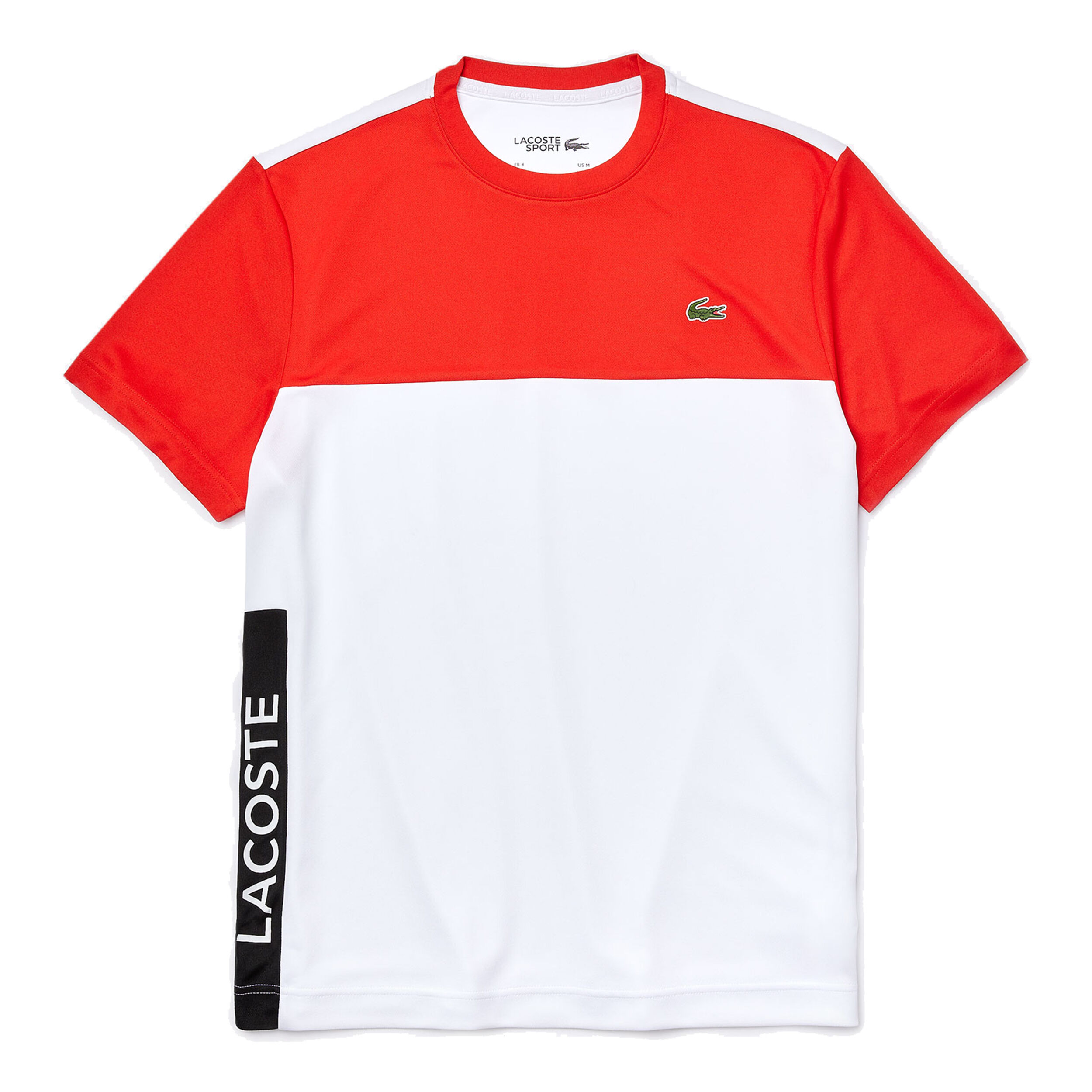 white lacoste tee