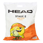 Balles De Tennis HEAD 72B HEAD STAGE 2- ORANGE- Polybag -