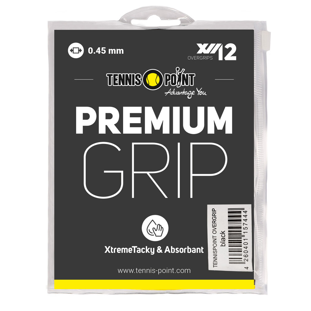 Tennis-Point Premium Grip Pack De 12 - Noir