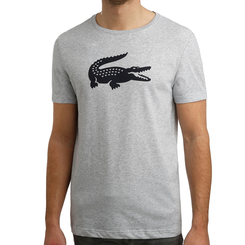 Lacoste Logo T-shirt Hommes - Gris Clair , Bleu Foncé