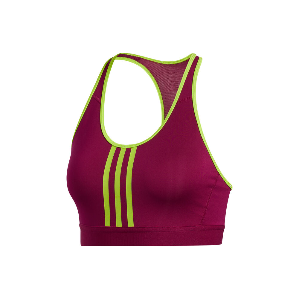 adidas Don´t Rest Alphaskin 3-Stripes Soutien-gorge Sport Femmes - Berry, Vert Fluo