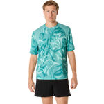 V&ecirc;tements ASICS ASICS Road Lite-Show Maillot De Course Hommes-Turquoise,Multicouleur
