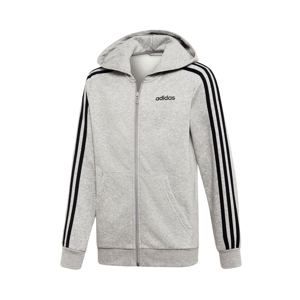 adidas Essentials 3-Stripes Gilet En Coton Garçons - Gris Clair , Noir