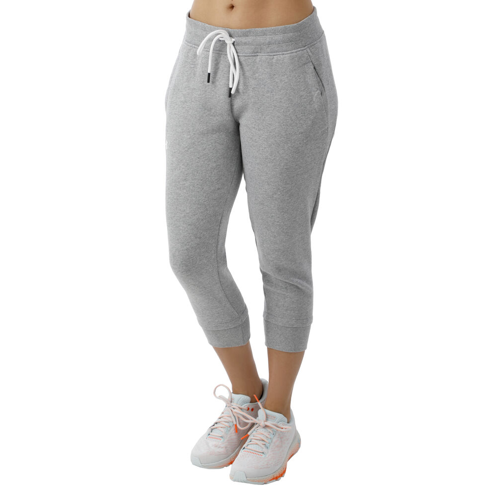 Under Armour Slim Leg Crop Pantalon Survêtement Femmes - Gris Clair , Blanc