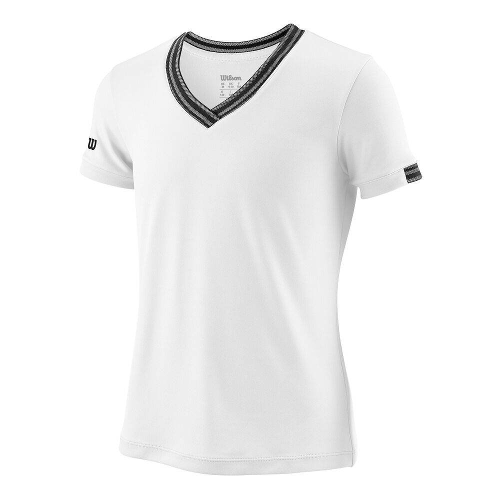 Wilson Team V-Neck T-shirt Filles - Blanc , Noir