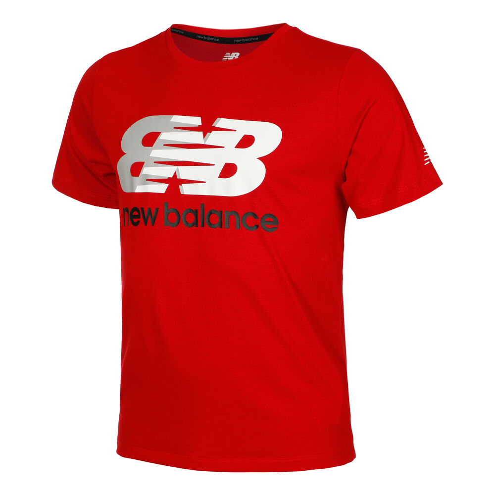 new balance graphic heathertech t-shirt hommes - rouge