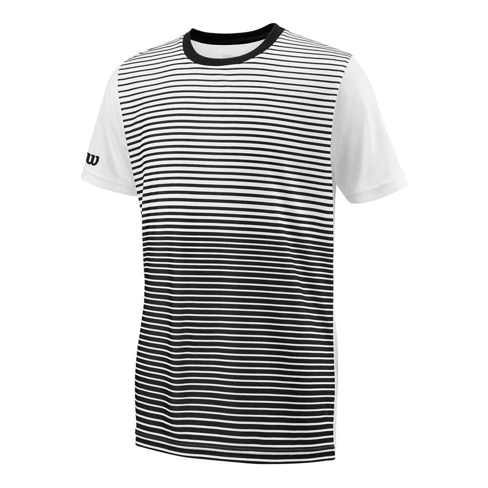 Wilson Team Striped Crew T-shirt Garçons - Blanc , Noir