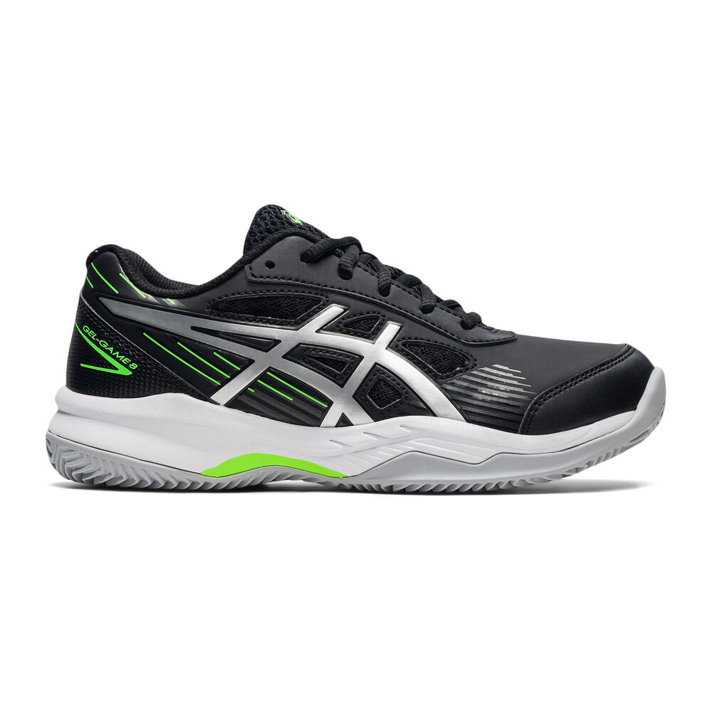 Asics Gel-Game 8 GS Chaussure Terre Battue Enfants - Noir , Argent