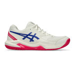 Chaussures de tennis ASICS ASICS Gel-Dedicate 8 Chaussures Toutes Surfaces Femmes-Cr&egrave;me,Bleu Fonc&eacute;