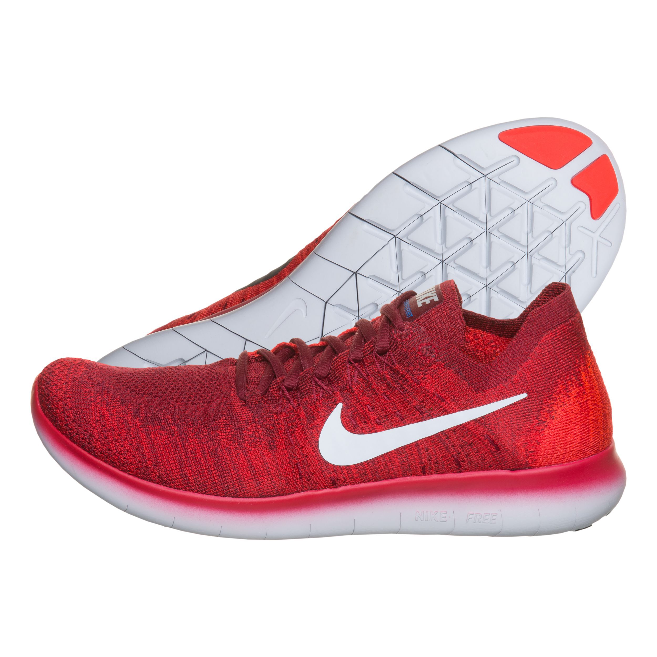 Buy Nike Free Run Flyknit 2017 Chaussure De Fitness Hommes Rouge Blanc online Tennis Point FR
