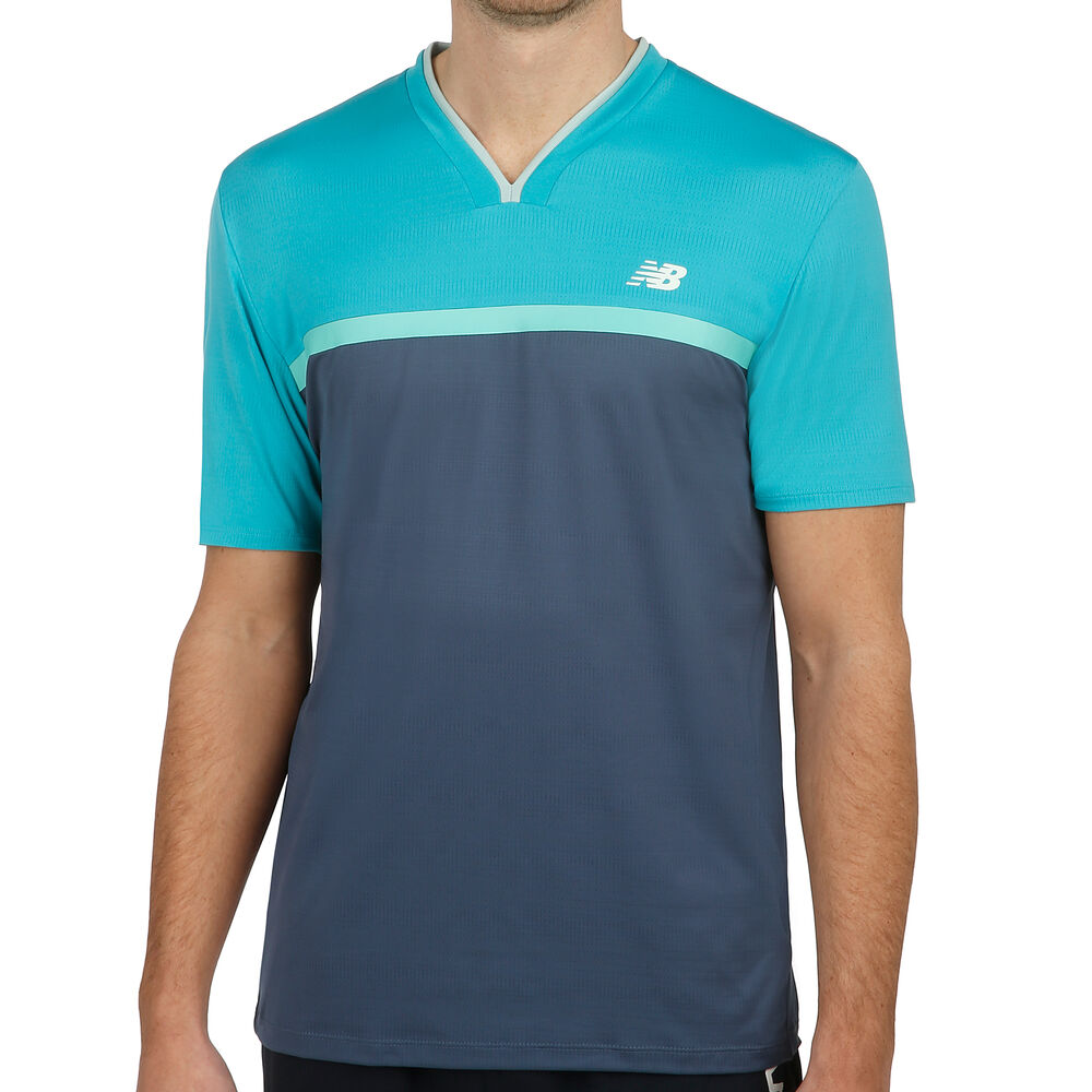 New Balance Tournament T-shirt Hommes - Bleu Foncé , Turquoise