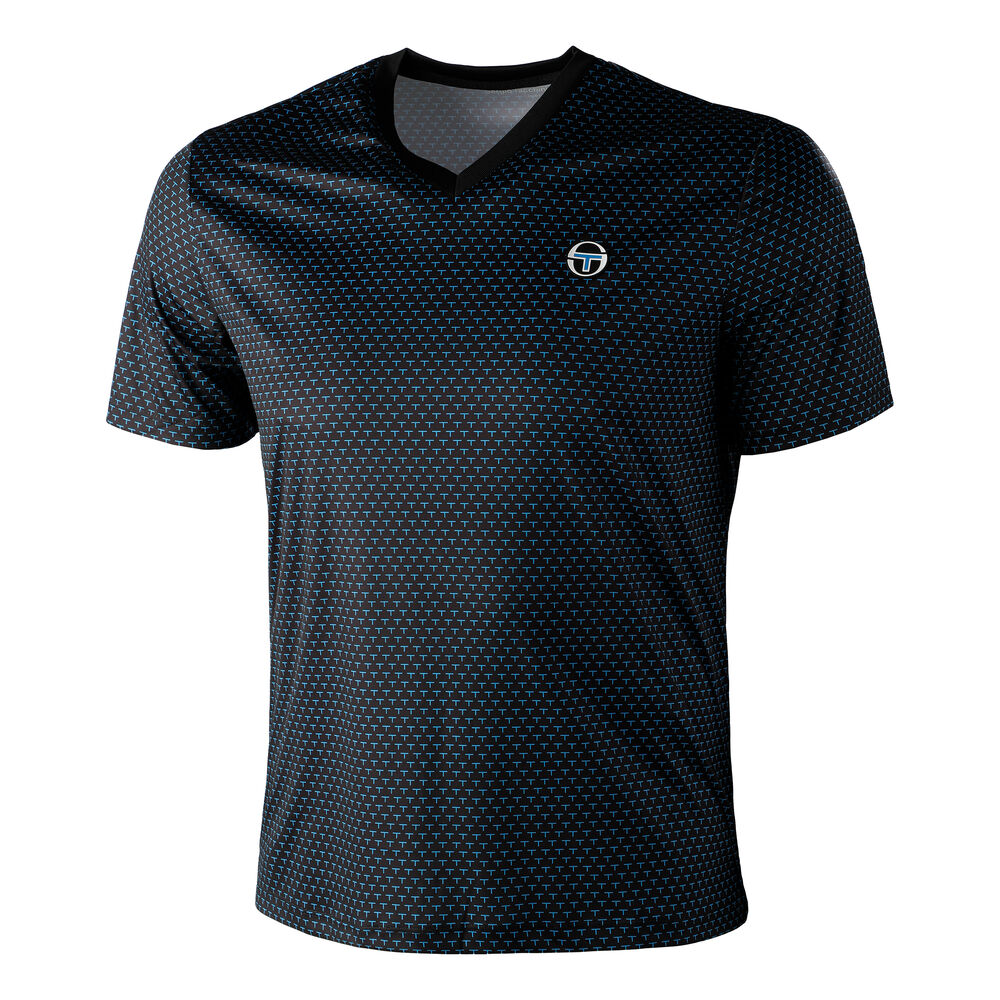 Sergio Tacchini Court V-Neck T-shirt Hommes - Bleu Foncé