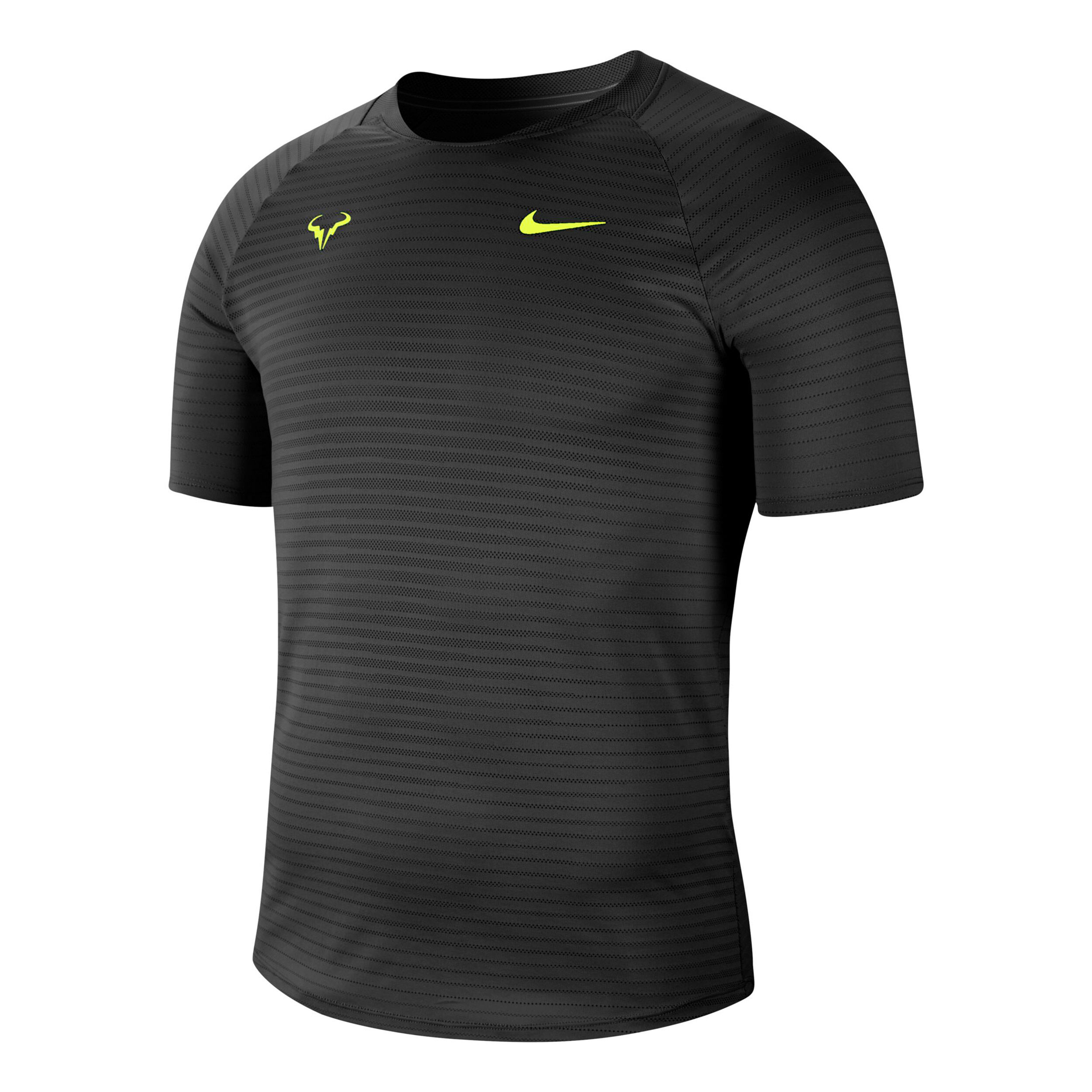 Buy Nike Rafael Nadal Court AeroReact Slam T shirt Hommes Noir Jaunes Fluo online Tennis Point FR