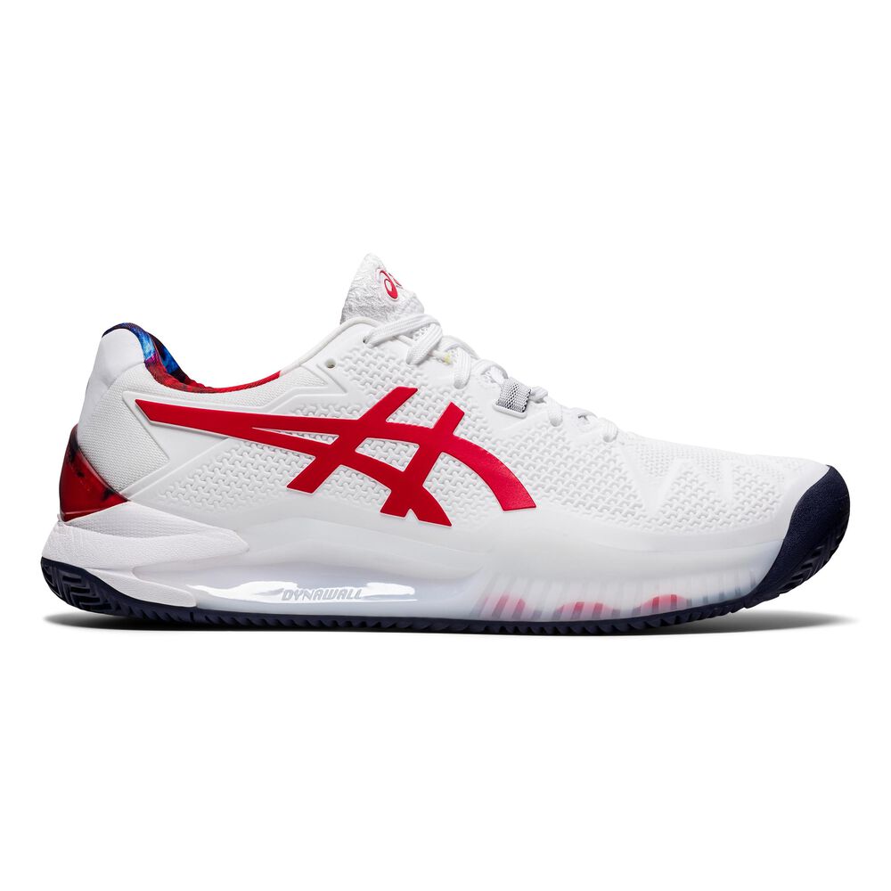 Asics Gel-Resolution 8 Chaussure Terre Battue Hommes - Blanc , Rouge