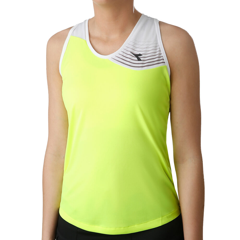 Diadora Court Débardeur Tank Top Femmes - Jaune , Blanc