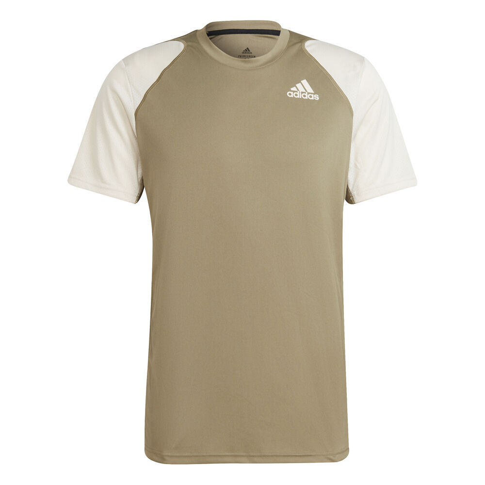 adidas Club T-shirt Hommes - Vert Olive , Crème