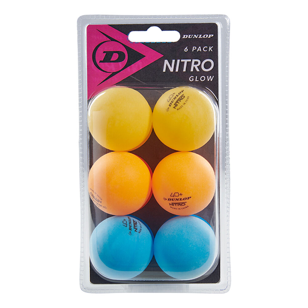 Dunlop Nitro Glow 6 Ball Blister Ensemble De Tennis De Table - Jaune , Orange